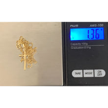 Load image into Gallery viewer, 18K Saudi Gold Necklace Chain Curb 17.75&quot; with Cross Pendant 1.36 grams - Rafant
