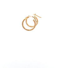 Load image into Gallery viewer, 18K Yellow Gold Earrings Very Tiny Hoops 0.83 grams - Rafant
