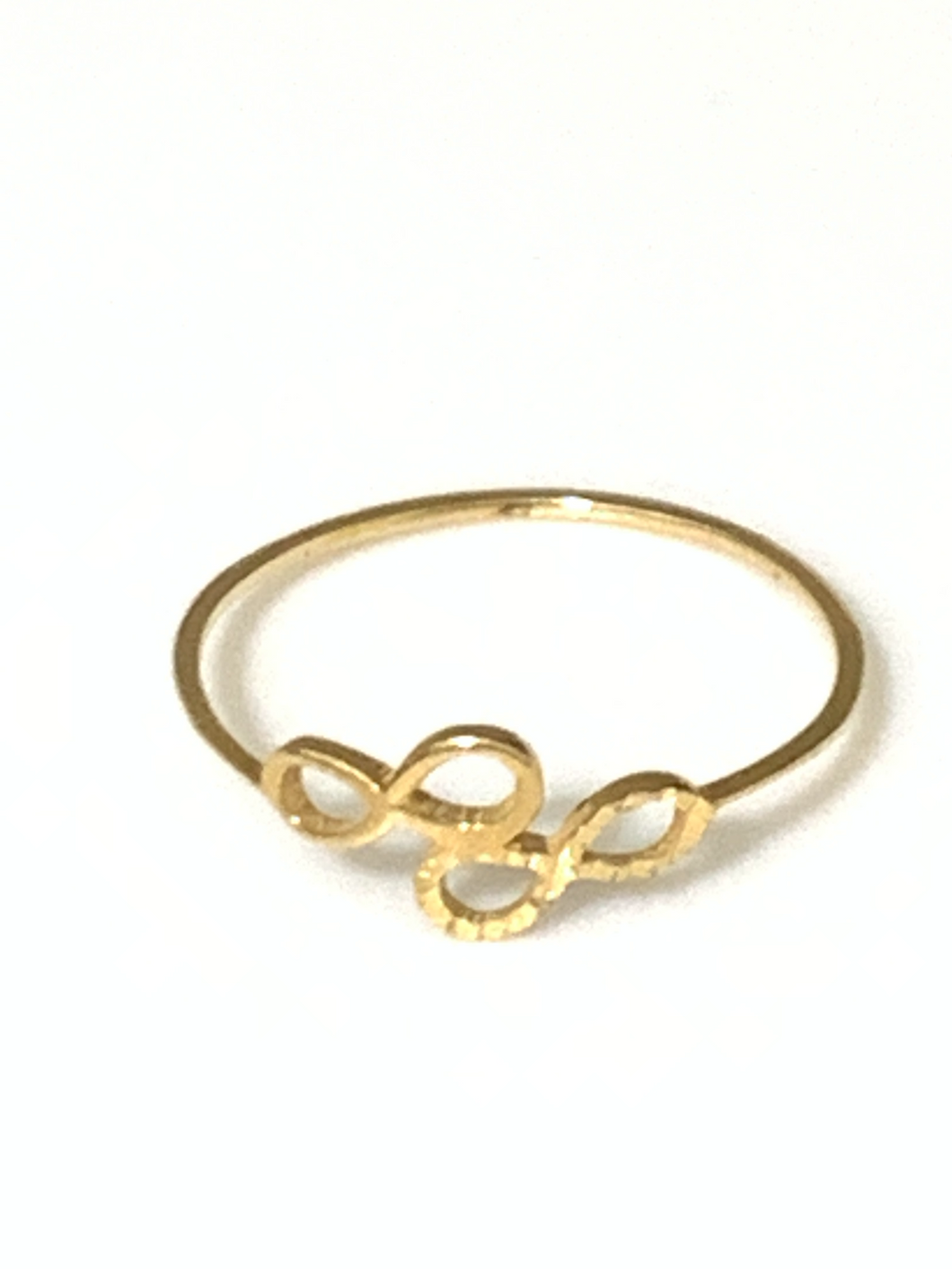 New Authentic Stamped 18K Saudi Gold Infinity Ring Size 6 - Rafant