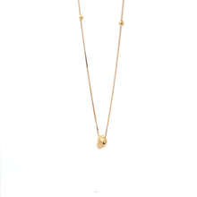 Load image into Gallery viewer, 18K Gold Necklace Chain 17.75 inches Pendant  Heart Puffed Beads Tiny 1.48 grams - Rafant

