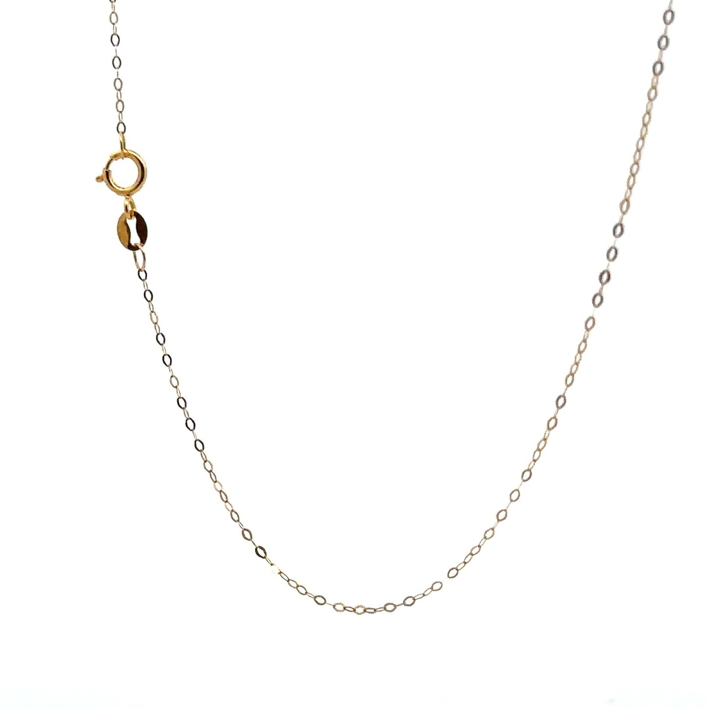 18K Gold Necklace Chain 18 inches Pendant Heart 0.58 grams - Rafant