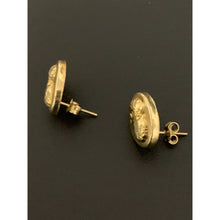 Load image into Gallery viewer, 18K Gold Woman Lady Oval Stud Earrings - Rafant
