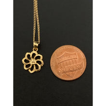 Load image into Gallery viewer, 18K Gold Necklace Chain 17.75 inches with Flower Pendant 1.66 grams - Rafant
