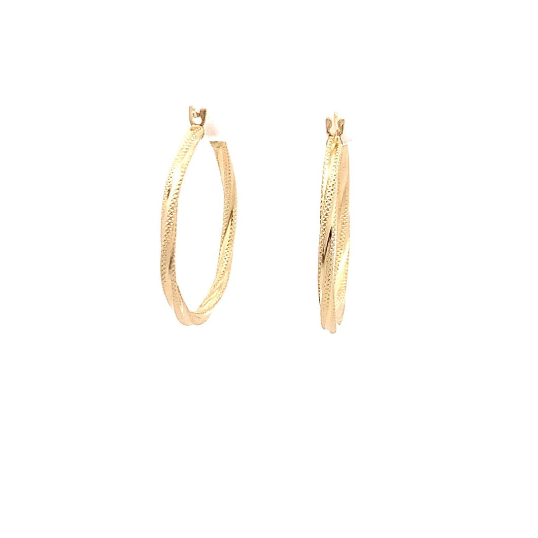 18K Yellow Gold Earrings Spiral 1.31 grams - Rafant