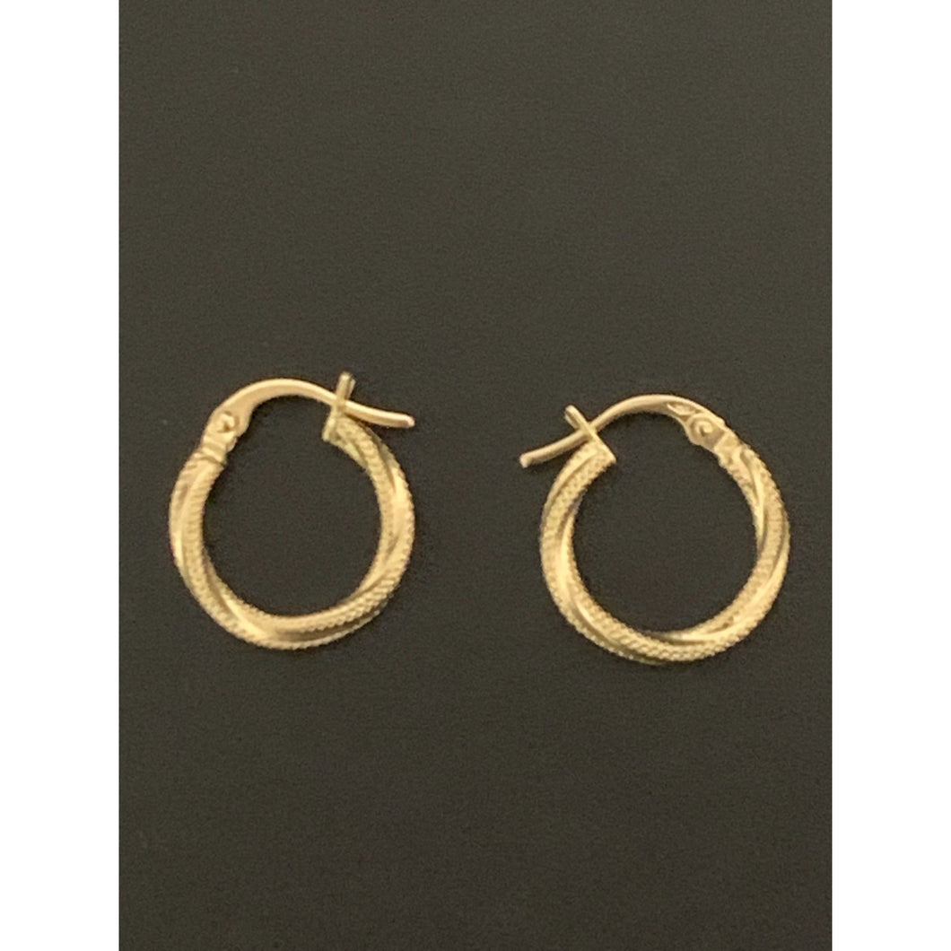 18K Gold Earrings Hoops Loops Small 0.89 grams - Rafant