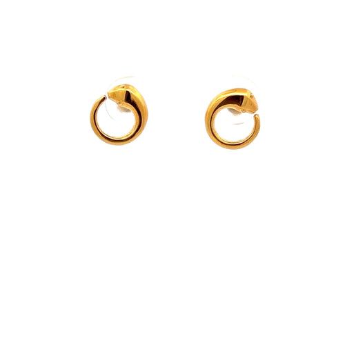 18K Gold Earrings Stud Serpent Small 1.06 grams Small - Rafant