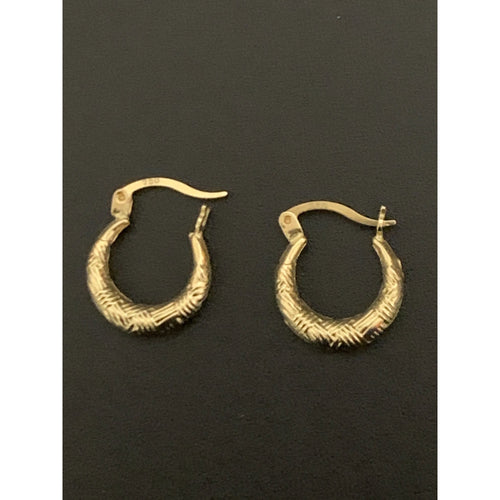 18K Gold Earrings Hoops Loops Small 1.19 grams - Rafant