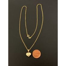 Load image into Gallery viewer, 18K Gold Necklace Chain Rolo 17.75 inches with Puffed Heart Pendant 2.25 grams - Rafant
