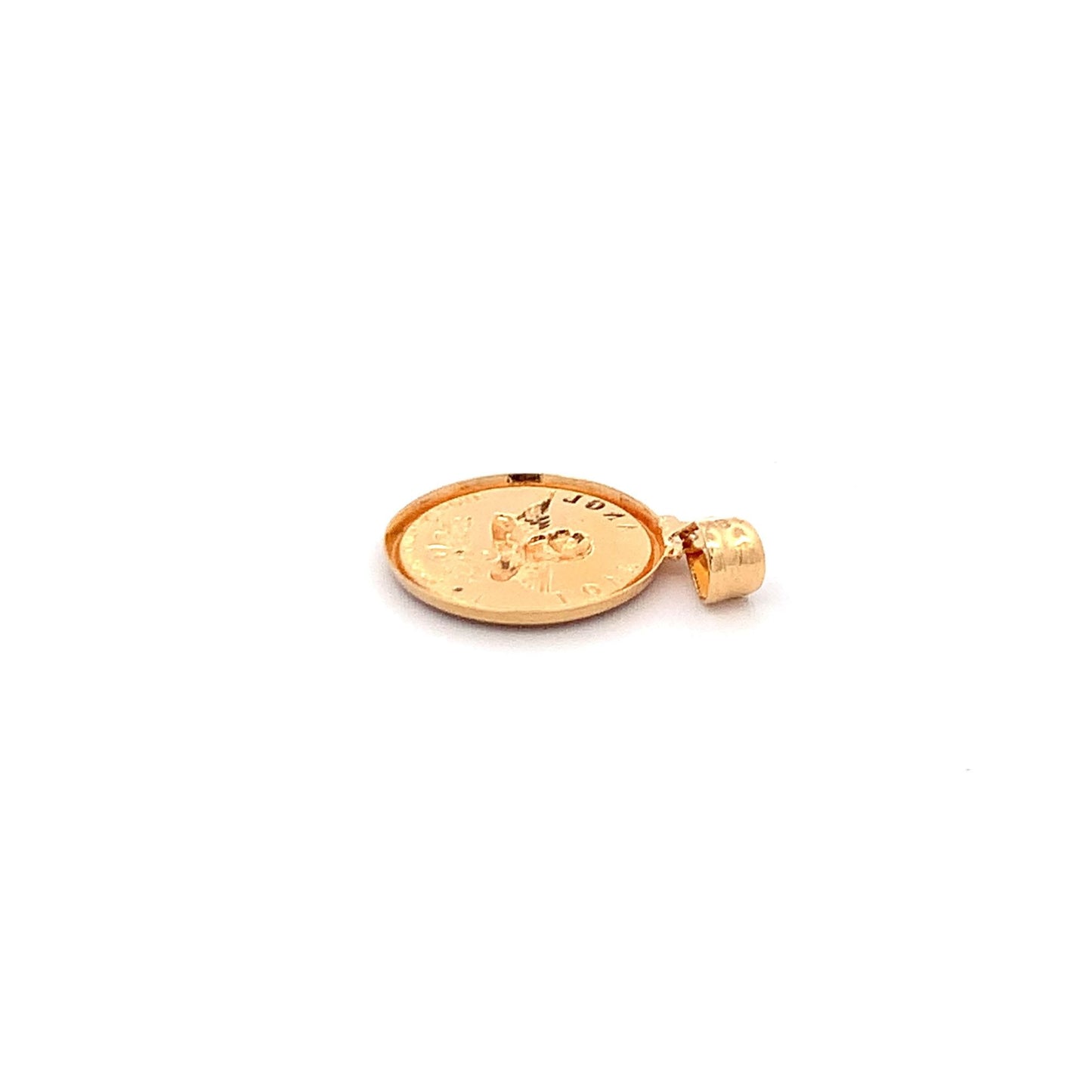 18K Yellow Gold Pendant Round Circle 1.46 grams - Rafant