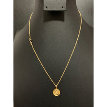 Load image into Gallery viewer, 18K Gold Necklace Chain 18 inches Dragon Round Pendant 1.35 grams - Rafant
