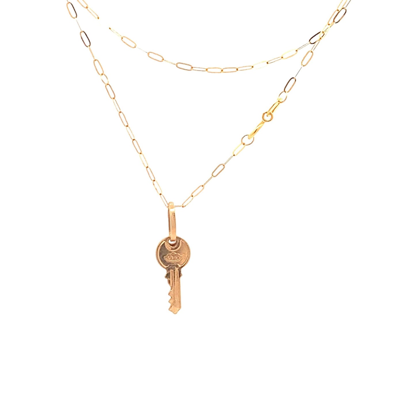 18K Yellow Gold Necklace Chain 18 inches Heart Pendant 1.53 grams - Rafant
