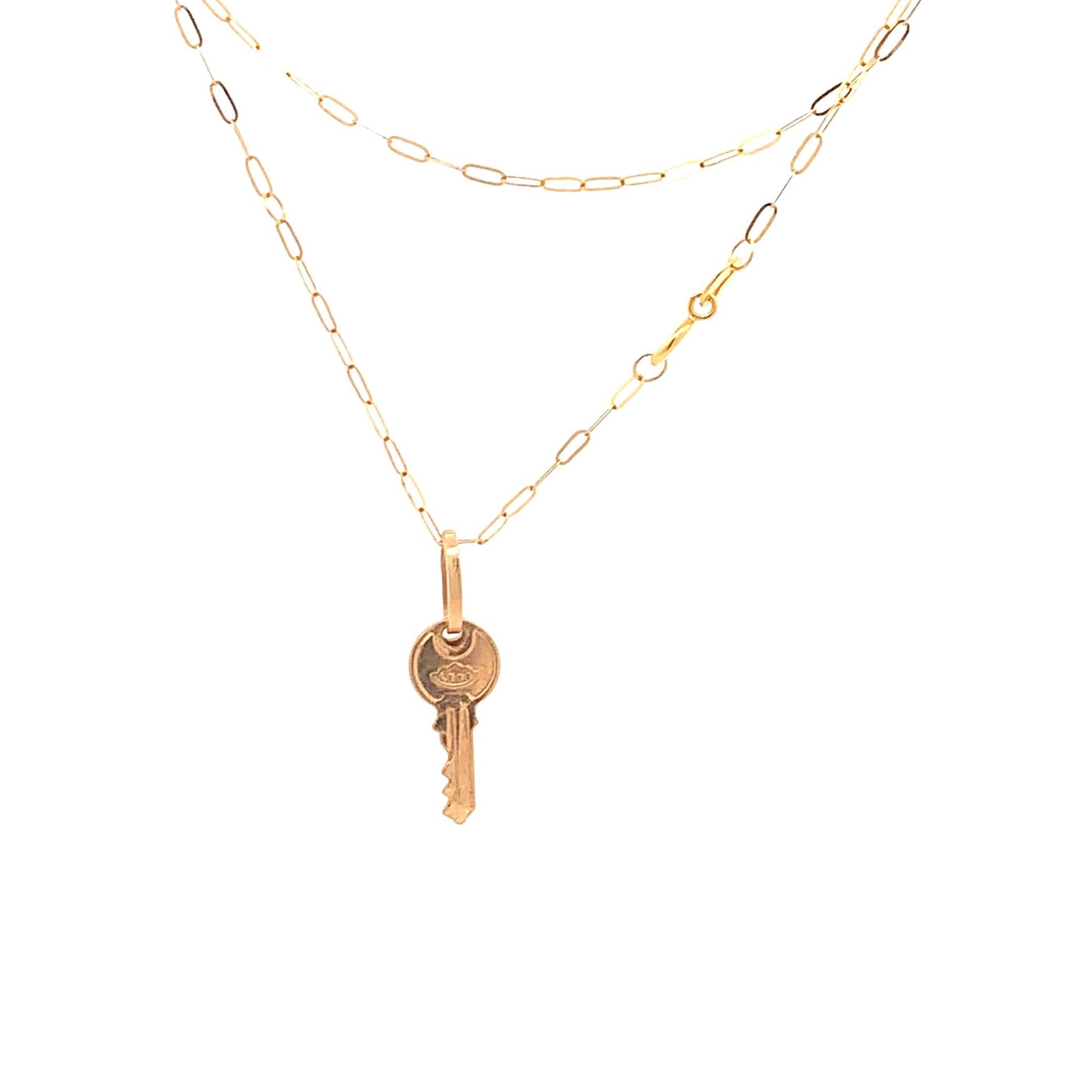 18K Yellow Gold Necklace Chain 18 inches Heart Pendant 1.53 grams - Rafant