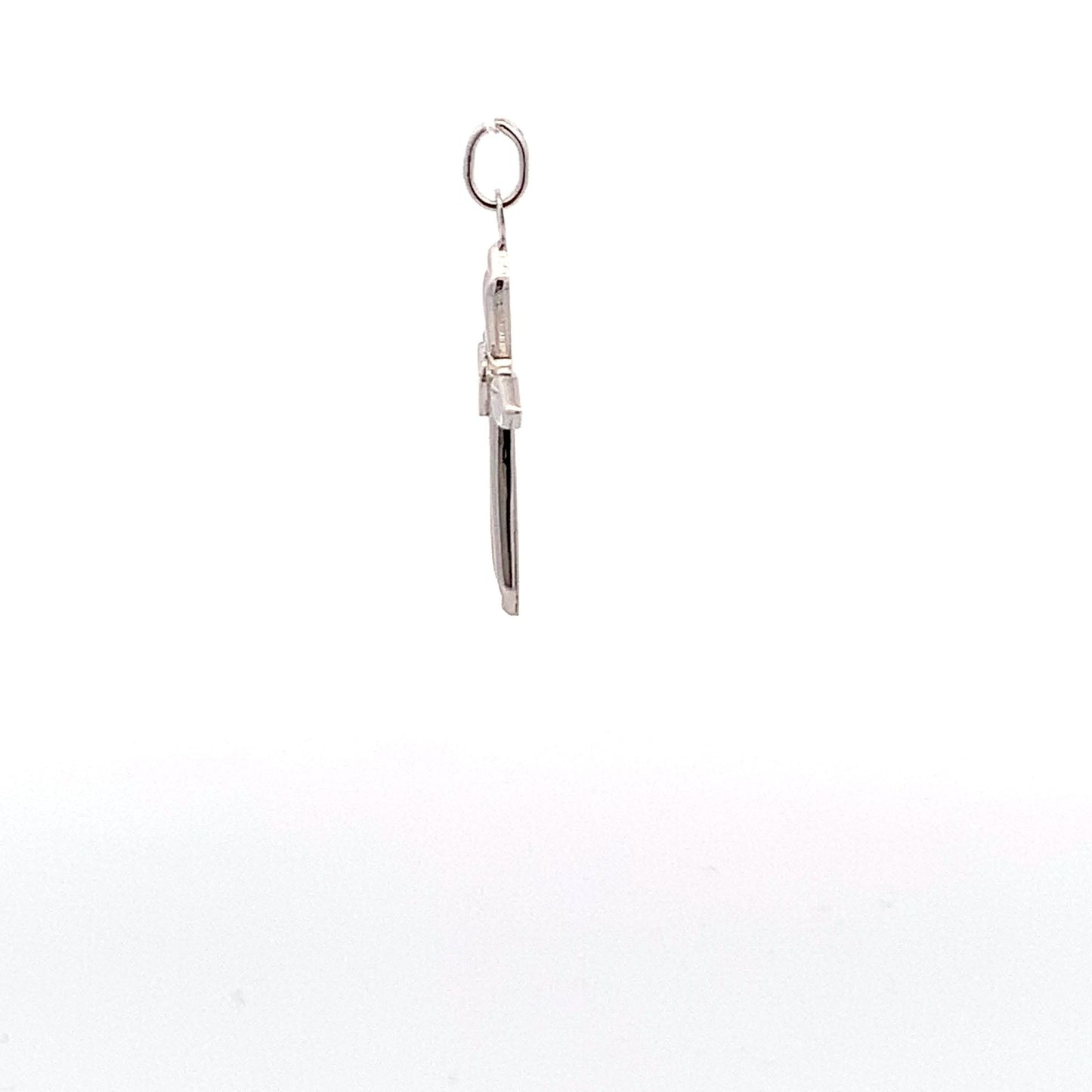 18K White Gold Pendant Cross Religious Small 0.88 grams with Defects - Rafant