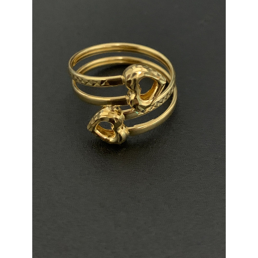 18K Yellow Gold Ring Heart Size 7 - Rafant