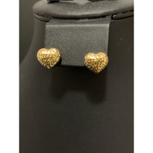 Load image into Gallery viewer, 18K Gold Earrings Stud Puffed Heart 1.77 grams - Rafant
