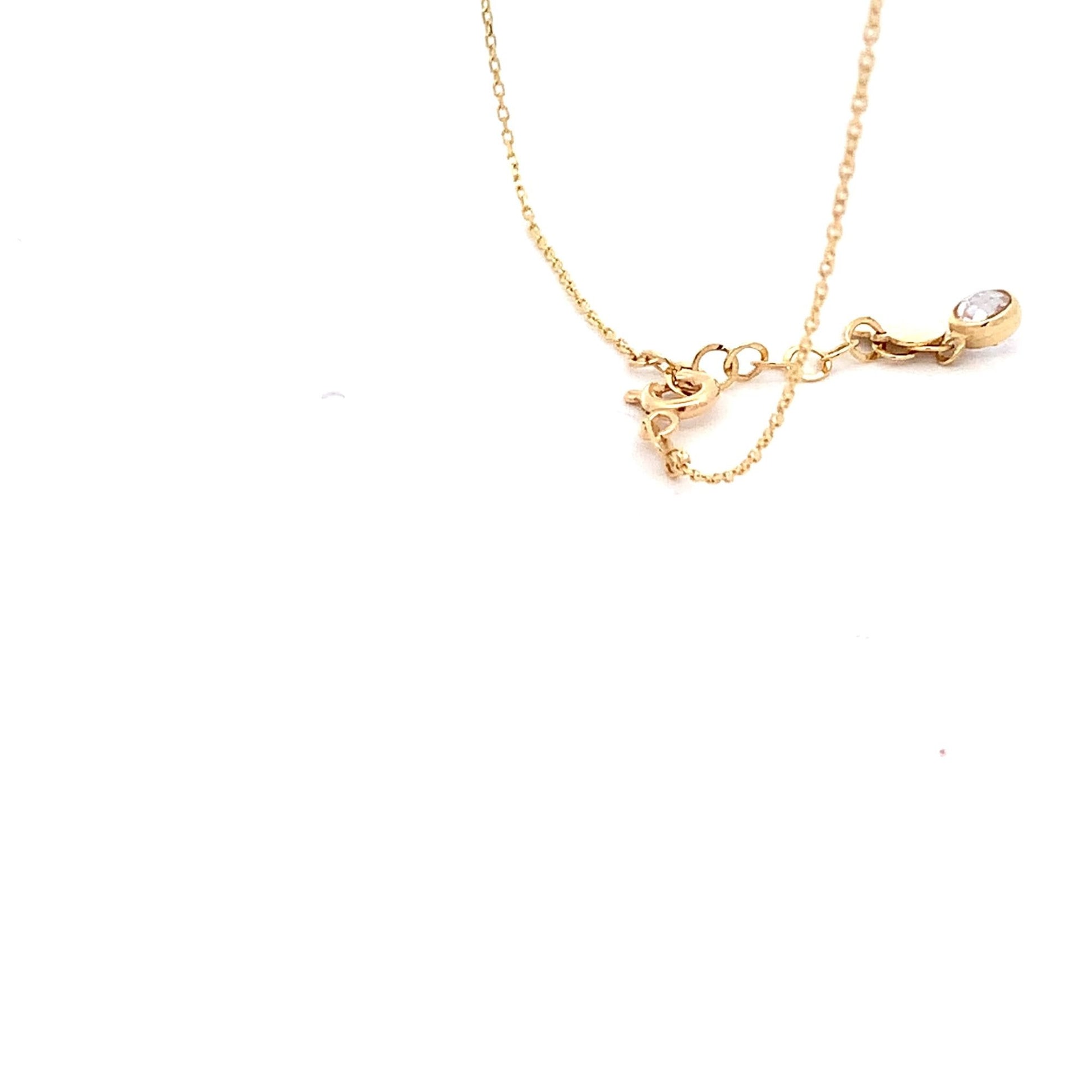 18K Yellow Gold Necklace Chain Heart beat 15 inches 2.59 grams - Rafant