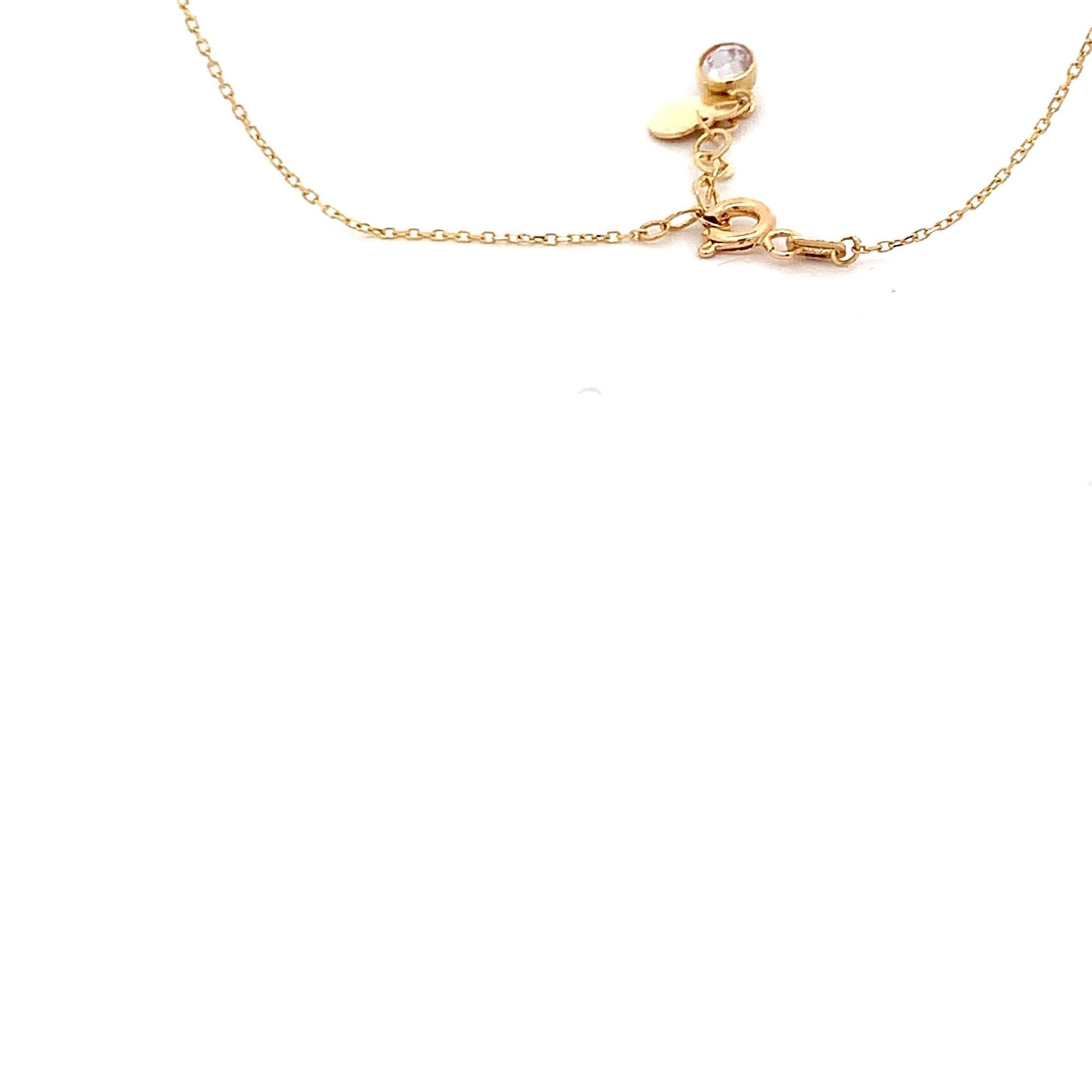 18K Yellow Gold Necklace Chain Heart beat 15 inches 2.59 grams - Rafant