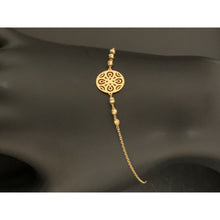 Load image into Gallery viewer, 18K Gold Bracelet Circle Round Bead Charms Size 6.5 inches plus 1 inch extensions - Rafant
