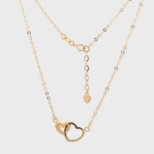 Load and play video in Gallery viewer, 18K Yellow Gold Necklace Cable Chain Heart Pendant Size 16.75 inches plus 1&quot; extension

