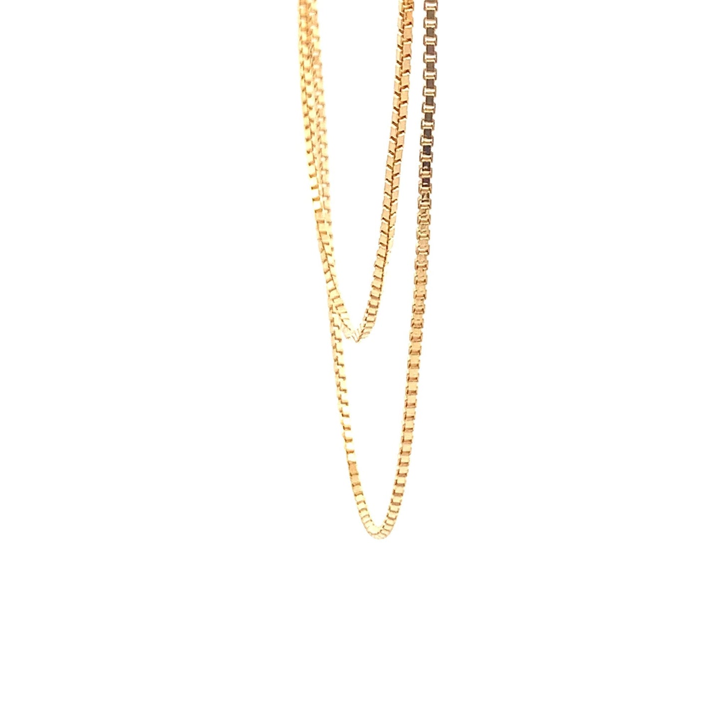 18K Gold Necklace Chain Box 20 inches Women Thin  3.23 grams - Rafant