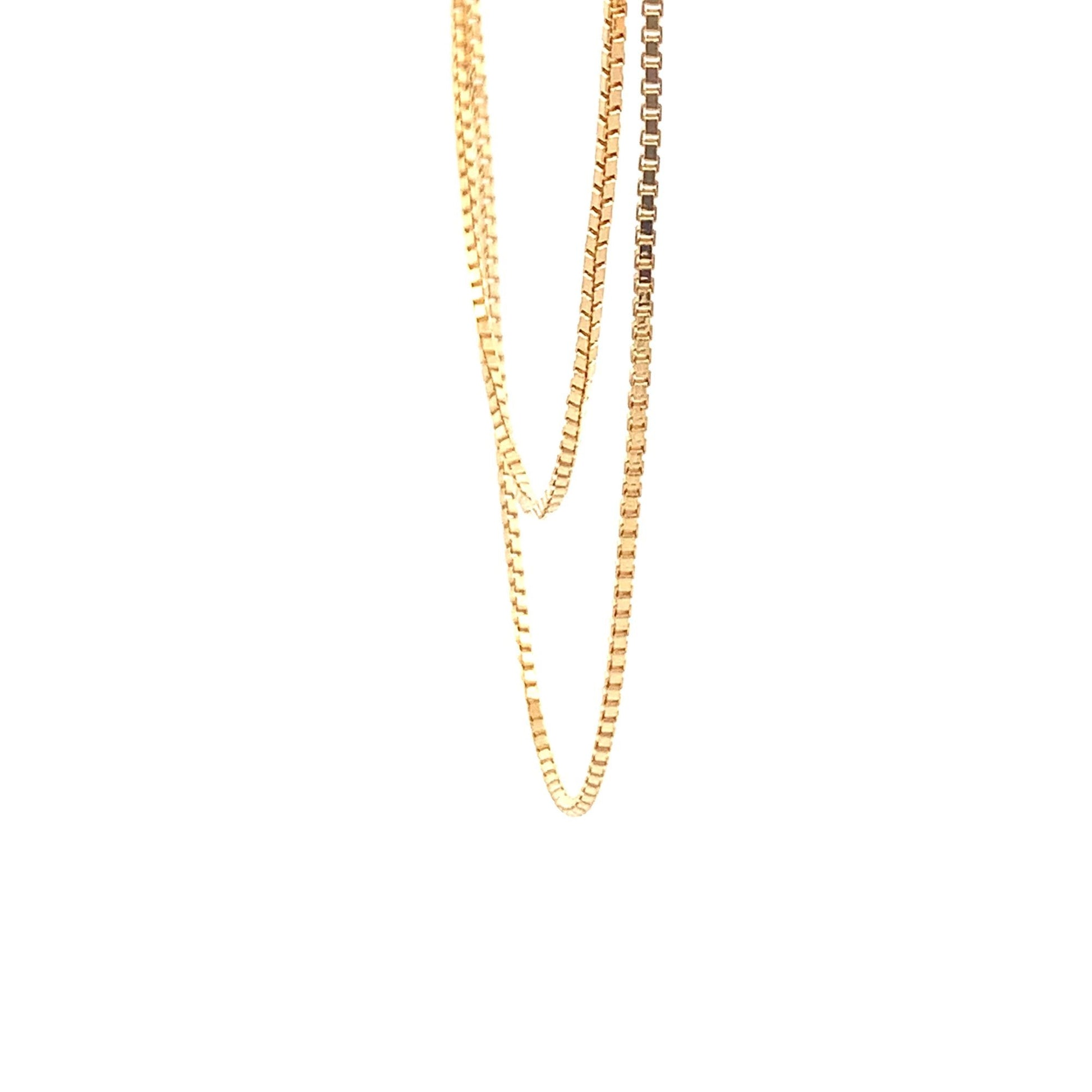 18K Gold Necklace Chain Box 20 inches Women Thin  3.23 grams - Rafant