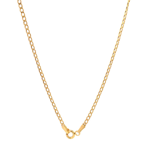18K Yellow Gold Necklace Chain Curb 1.73 grams  18 inches - Rafant