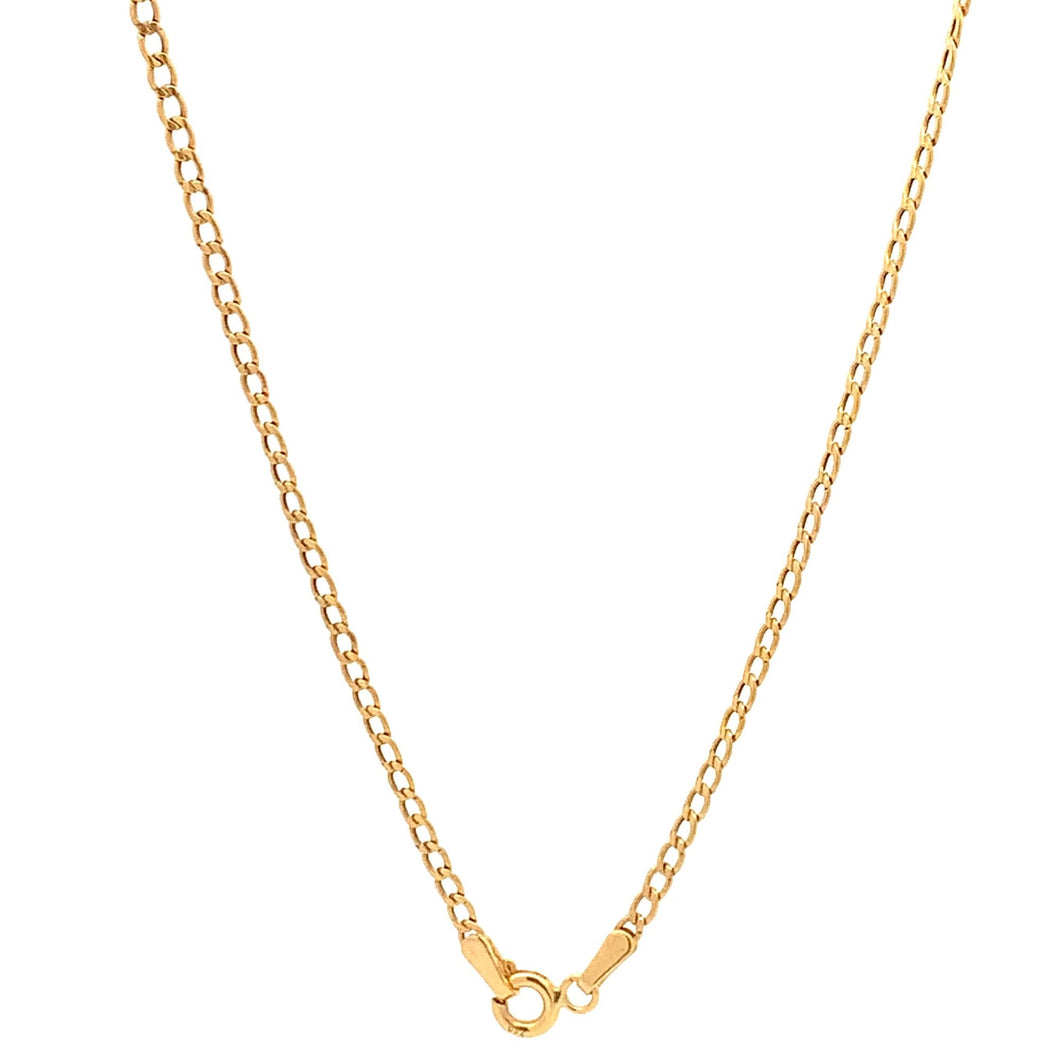 18K Yellow Gold Necklace Chain Curb 1.73 grams  18 inches - Rafant