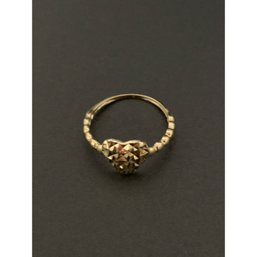 18K Yellow Gold Ring Heart Size 5 - Rafant