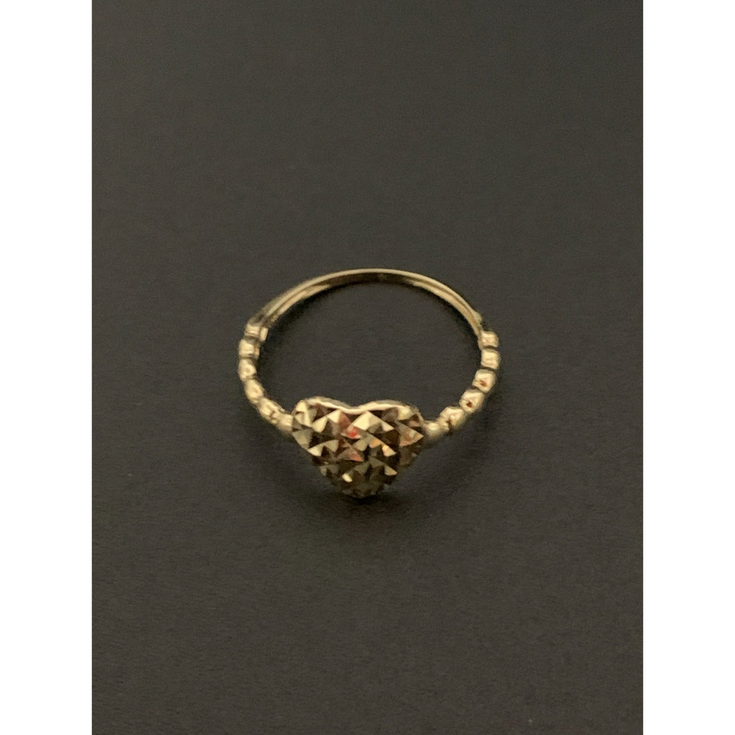 18K Yellow Gold Ring Heart Size 5 - Rafant