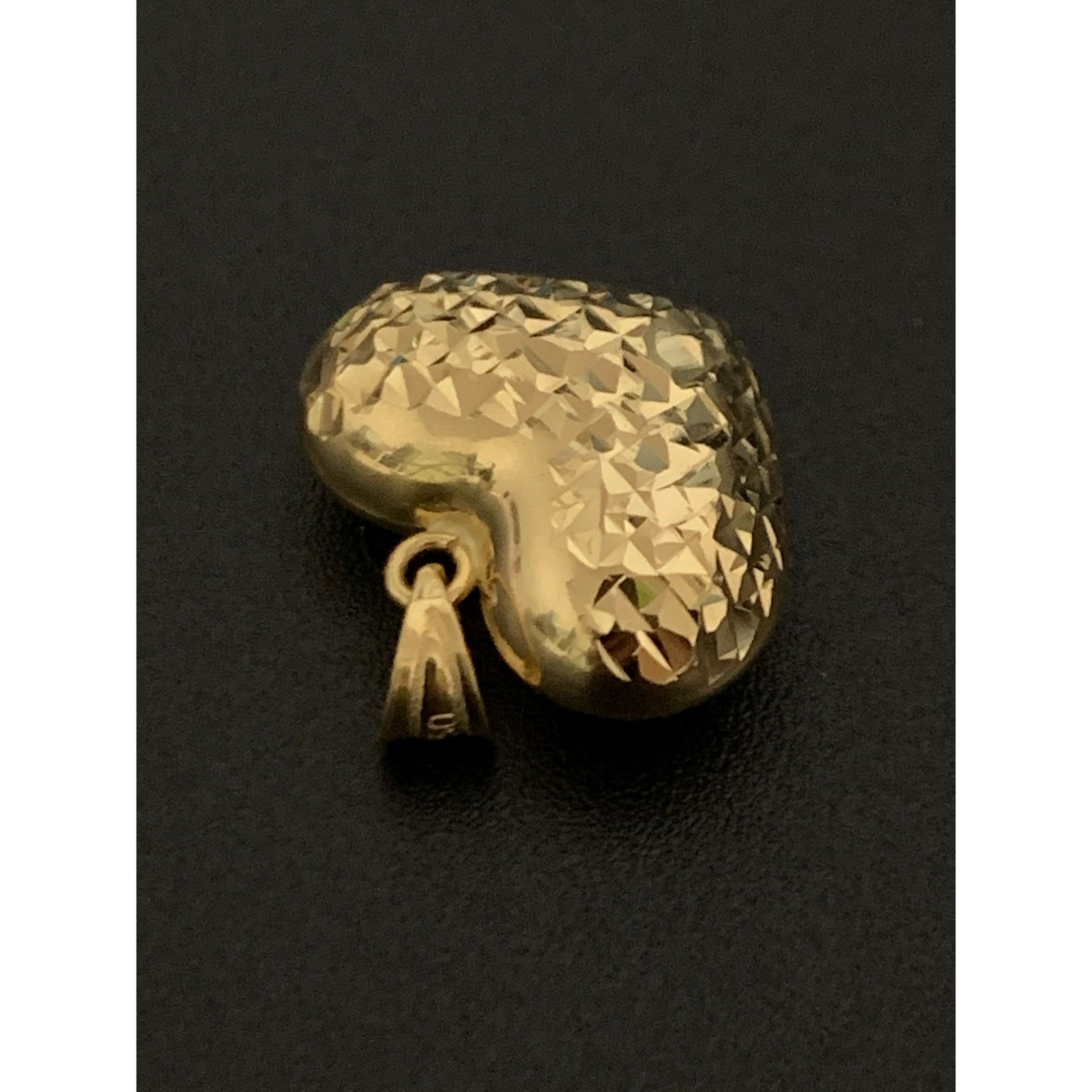 18K Gold Pendant Puffed Heart 1.77 grams - Rafant