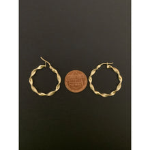 Load image into Gallery viewer, 18K Gold Earrings Hoops Loops Twist 1.82 grams - Rafant
