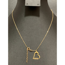Load image into Gallery viewer, 18K Gold Necklace Chain 16.5 inches Love Heart Pendant 1.60 grams - Rafant
