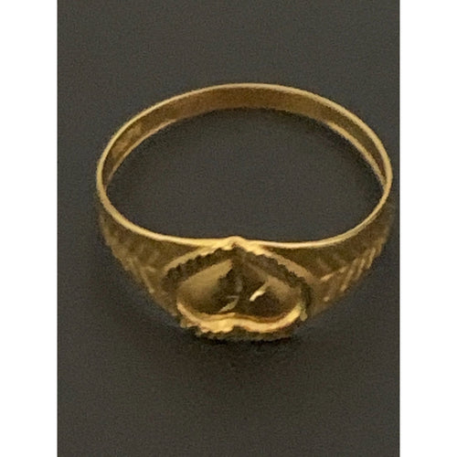 18K Gold Ring Heart 0.78 grams Size 6.25 - Rafant