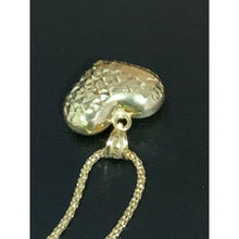 Load image into Gallery viewer, 18K Saudi Gold Necklace 17.50&quot; Chain with Puffed Heart Pendant 3.20 grams - Rafant
