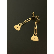 Load image into Gallery viewer, 18K Saudi  Gold Dangling Paper Clips Earrings - Rafant
