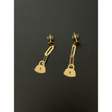 Load image into Gallery viewer, 18K Saudi  Gold Dangling Paper Clips Earrings - Rafant
