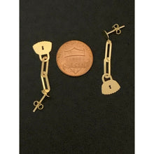 Load image into Gallery viewer, 18K Saudi  Gold Dangling Paper Clips Earrings - Rafant
