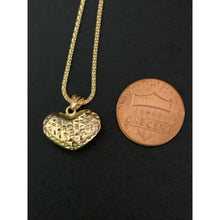 Load image into Gallery viewer, 18K Saudi Gold Necklace 17.50&quot; Chain with Puffed Heart Pendant 3.20 grams - Rafant
