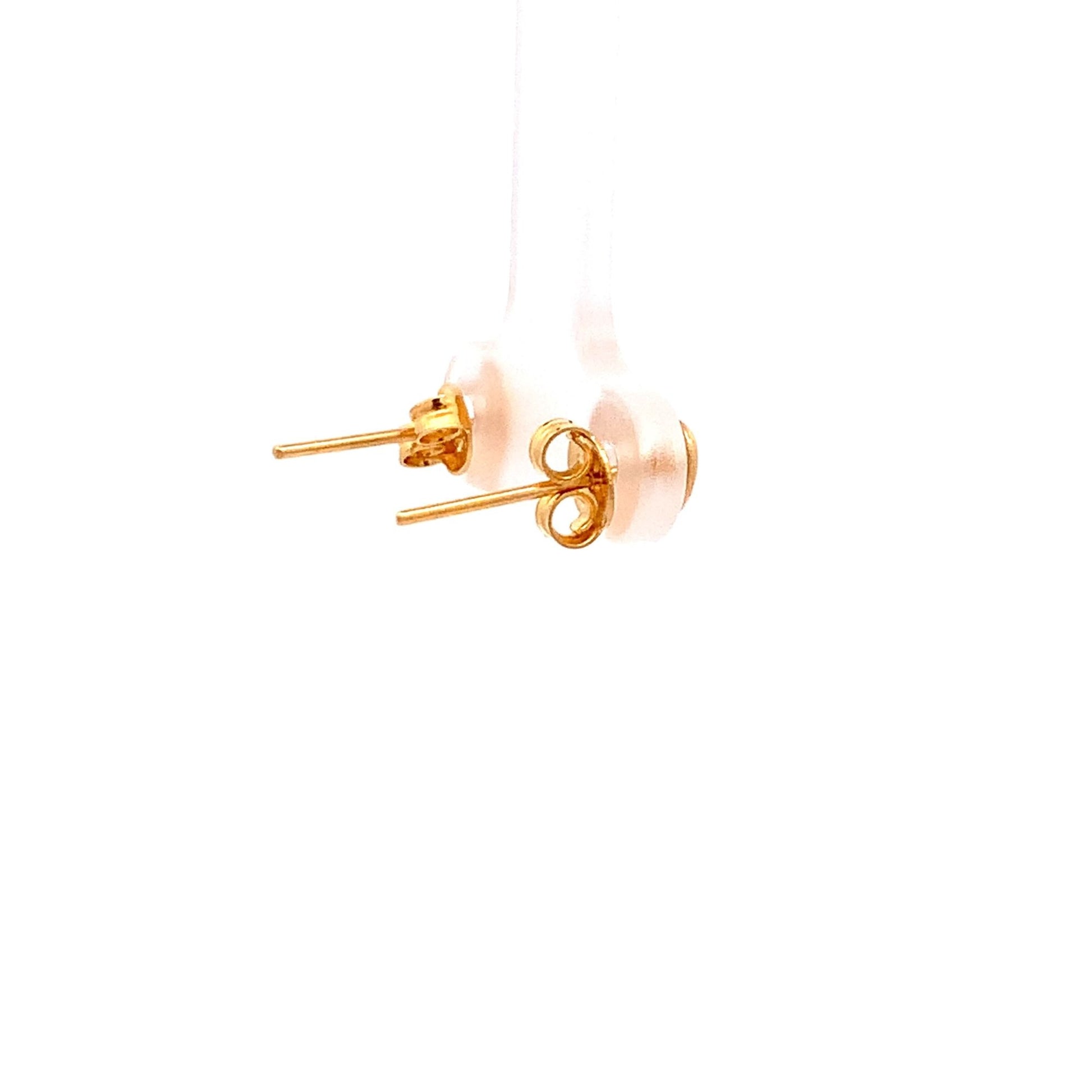 18K Gold Earrings Heart Stud Tiny 0.98 grams - Rafant