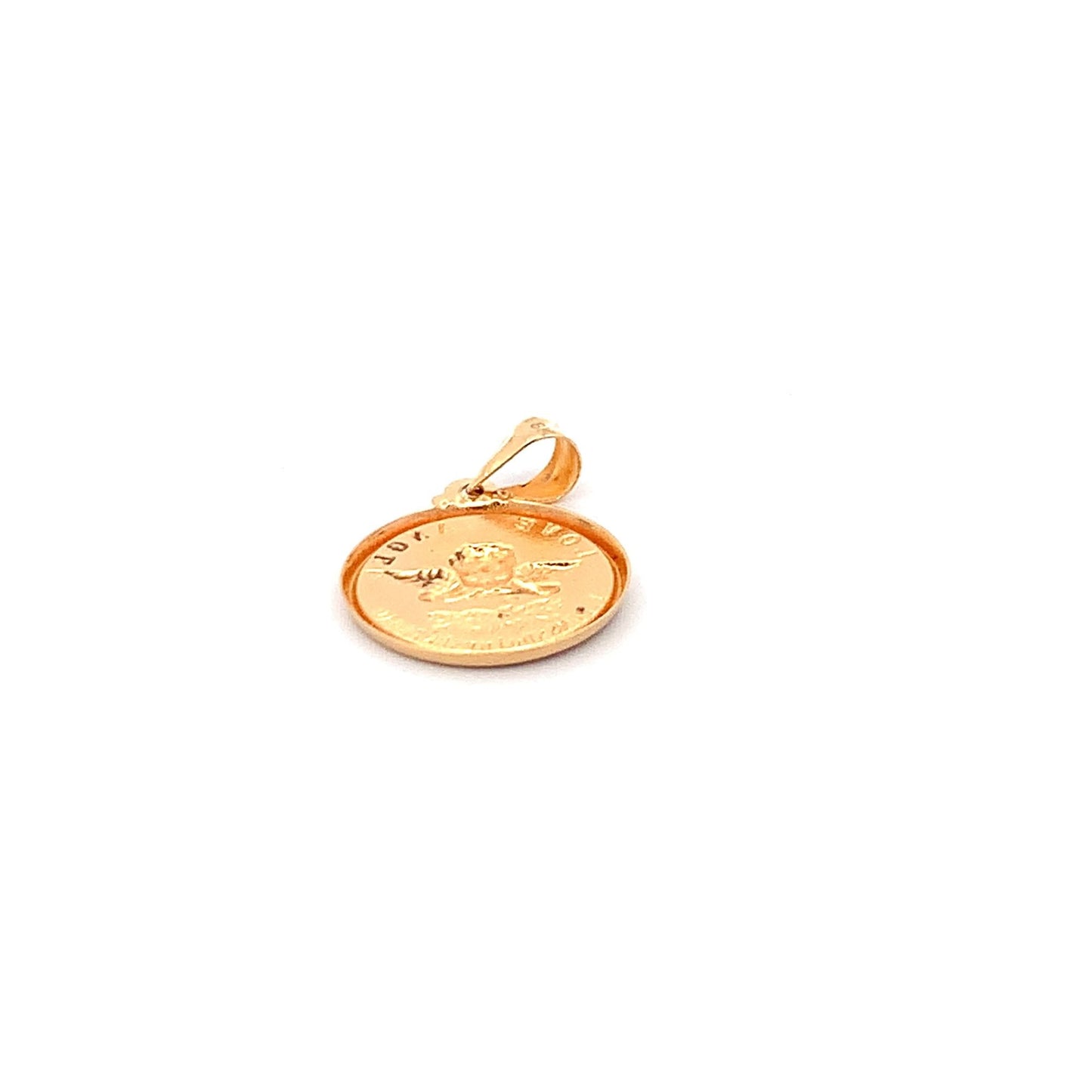 18K Yellow Gold Pendant Round Circle 1.46 grams - Rafant