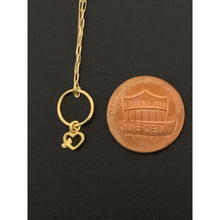 Load image into Gallery viewer, 18K Gold Necklace Chain 15.50 inches with Circle Heart Pendant 1.38 grams - Rafant
