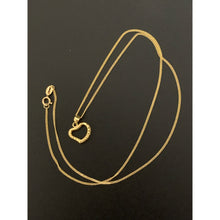 Load image into Gallery viewer, 18K Gold Necklace Chain 18 inches with Open Heart Pendant 1.23 grams - Rafant
