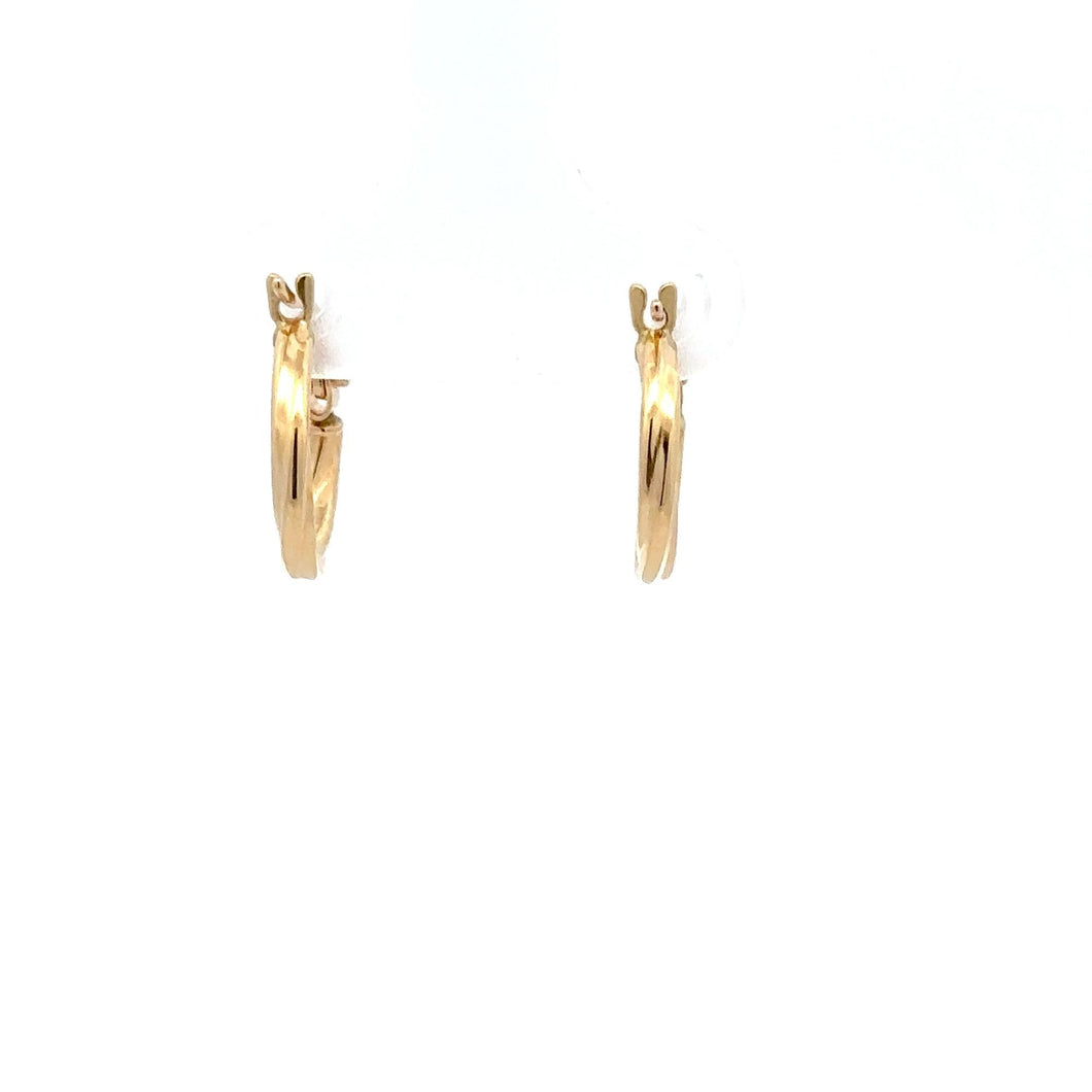 18K Gold Earrings Hoops Tiny 0.79 grams - Rafant