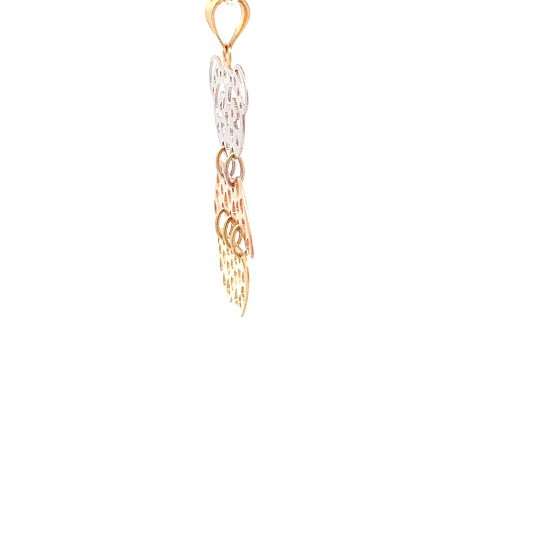 18K Gold Pendant Tricolor White Yellow Rose Gold 1.75 grams - Rafant