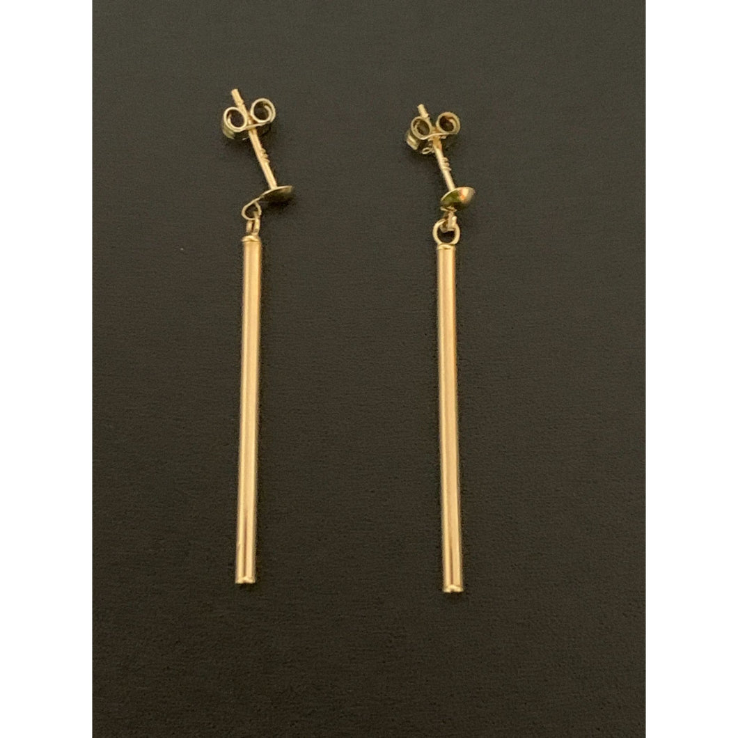 18K Gold Earrings Posts Bars 1.05 grams - Rafant