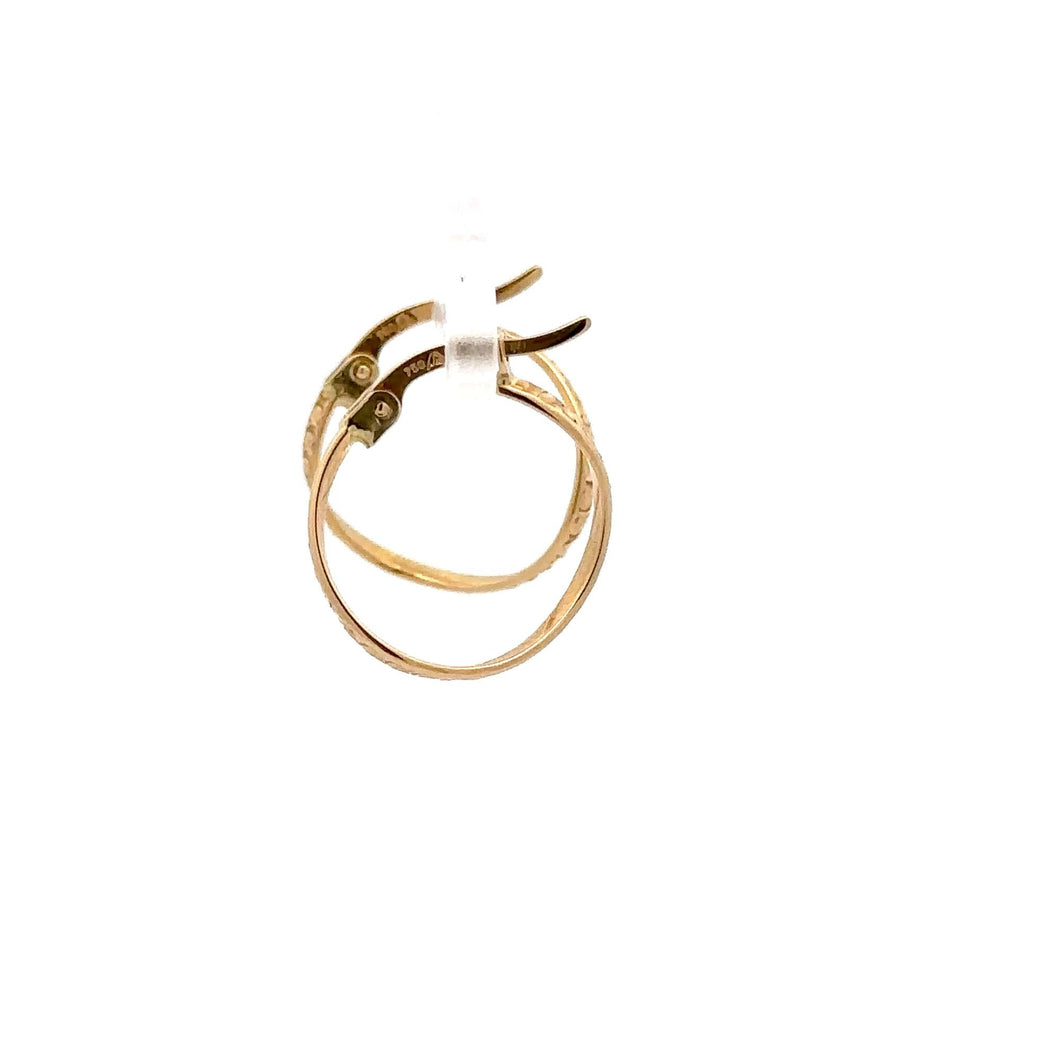 18K Gold Earrings Hoops Irregular 1.04 grams Small - Rafant