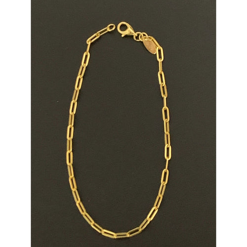 18K Gold Bracelet Paperclips 1.44 grams 7 inches - Rafant