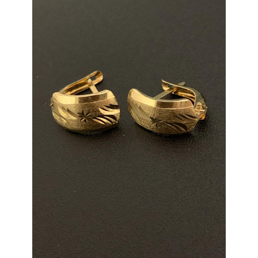 18K Gold Earrings French Clips 1.10 grams - Rafant