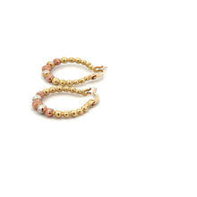 Load image into Gallery viewer, 18K Gold Earrings Hoops Beads Tricolor 1.14 grams Small - Rafant
