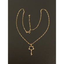 Load image into Gallery viewer, 18K Gold Necklace Chain Paperclip 15.75 inches Key Pendant 1.60 grams - Rafant
